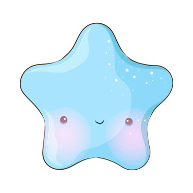 Vektör çizgi film tarzı pürüzsüz yüz yıldızı