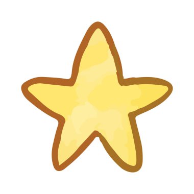 Vektör eli çizilmiş yıldız element vektörü şirin çıkartması