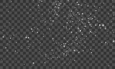 Şeffaf arkaplanda düşen gerçekçi kar taneleri