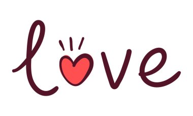 Sevgililer Günü için vektör el çizimi harf dizaynı