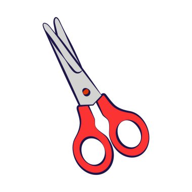 Beyaz arkaplanda vektör karikatür makas simgesi