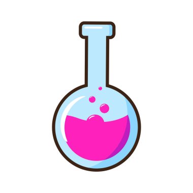 Vektör laboratuvar ekipmanları laboratuvar test tüpü vektör şişesi ikonu Erlenmeyer cep şişesi kimya şişesi