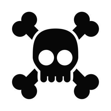 Siyah siluet kafatası tasarım elementi