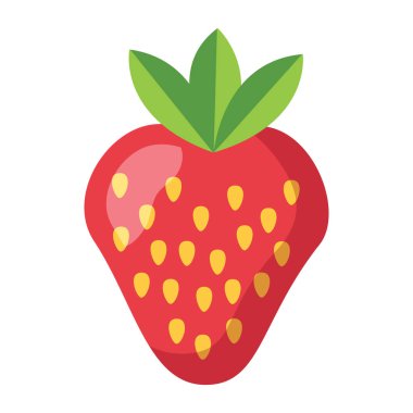 Çilek vektörü tatlı kırmızı meyve ferahlatıcı bir yaz suyu için ikiye bölünmüş.
