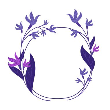 Vektör keten çiçek çelengi beyaz arkaplan üzerinde izole