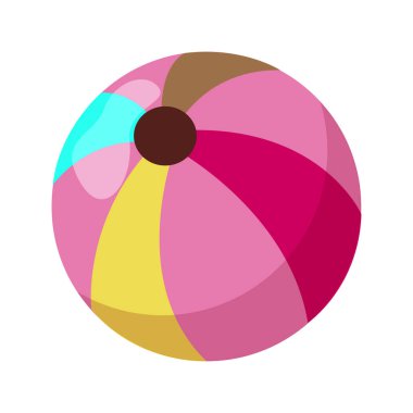 Beyaz arka planda şişme bir plaj topu yönlendir