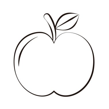 Beyaz arkaplanda vektör karalama elması