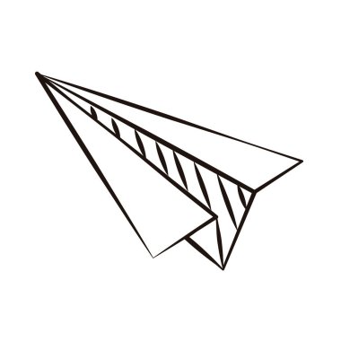 Vektör eli çizilmiş. Uçağı beyaza gönder.