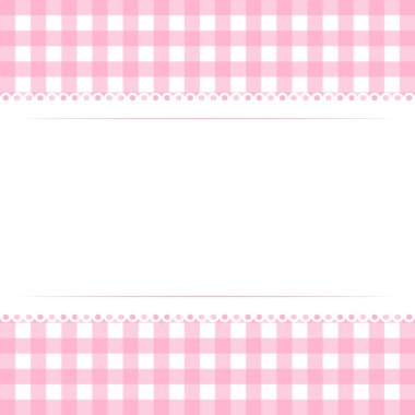 Pembe işaretli arkaplan illüstrasyonunda vektör boş şablon düzeni beyaz dantel çizgisi