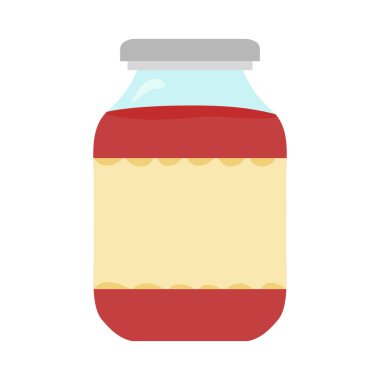 Taşralı ahşap kapaklı ev yapımı reçel kavanozu vektör vektör ikonu