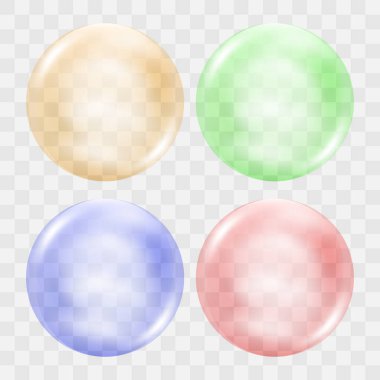 Şeffaf arkaplanda büyük şeffaf ışık küresini vektörle