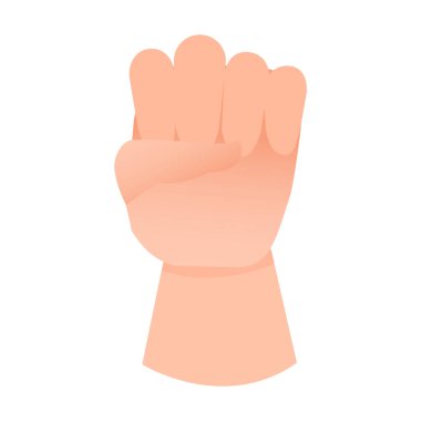 Vektör yumruk düz ikon güç mücadele el hareketi