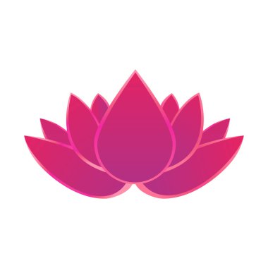 Beyaz arkaplanda izole edilmiş pembe nilüfer çiçeği sembolü