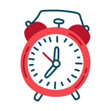 Vektör alarm simgesi. Sabahları yataktan kalkmak için çalan çalar saat.