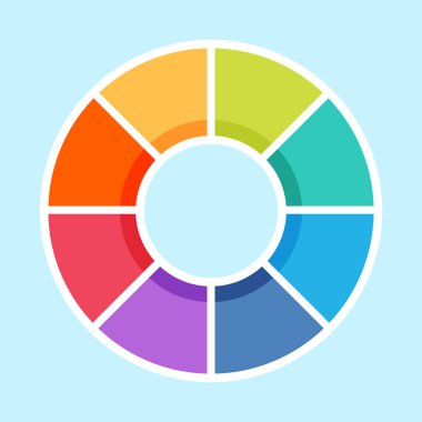 Bilgi için vektör dairesel renk grafikleri