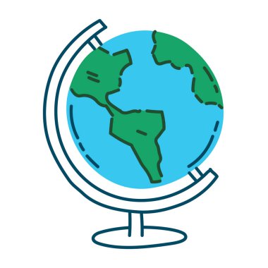 Dünya 'nın vektör karalama simgesi, el renginde, beyaz arkaplanda izole edilmiş gezegen sembolü.