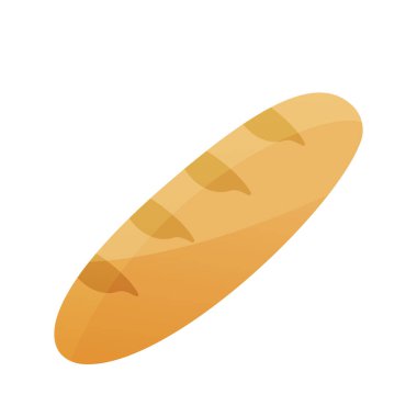 Beyaz arkaplanda çizgi film tarzında vektör Fransız baget simgesi