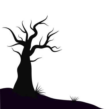 Vektör Cadılar Bayramı ağaç vektörü sanat tasarımı