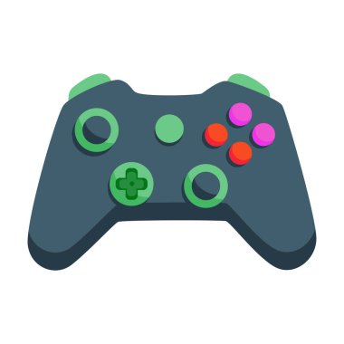 Beyaz arkaplandaki oyuncular için vektör joystick çizgi filmi
