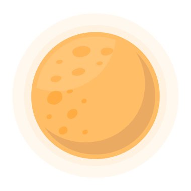 Karikatür biçiminde vektör ay simgesi koyu arkaplanda izole