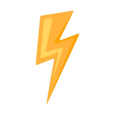 Beyaz arkaplanda vektör yıldırımı