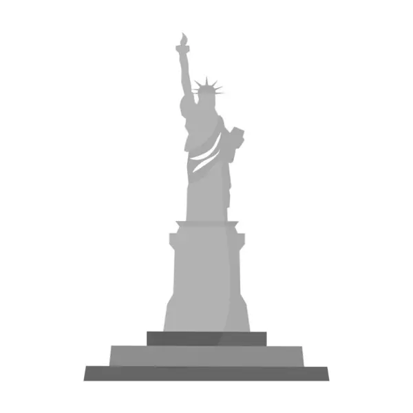 Vector Isolated Statue Liberty White Background — Stock Vector
