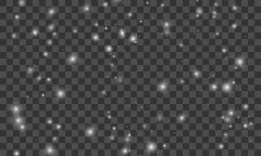 Şeffaf arkaplanda düşen gerçekçi kar taneleri