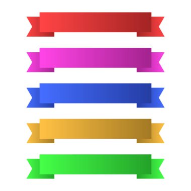 Beyaz arkaplanda vektör kurdeleleri ve pankartlar