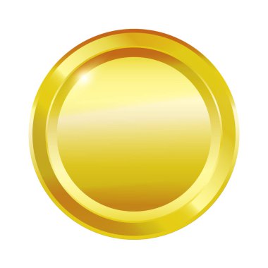 Beyaz arkaplanda boş altın rozet