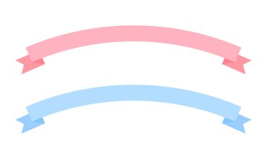 Kurdele banner etiketi koleksiyon tasarım vektör illüstrasyonunun vektör kümesi