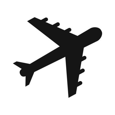 Vektör düzlemi siyah siluet izole vektör simgesi