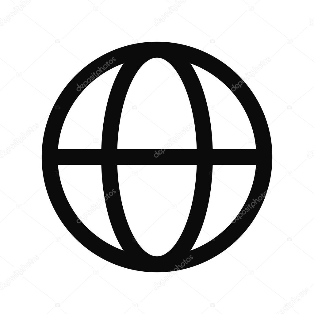 Vector global network icon line on white