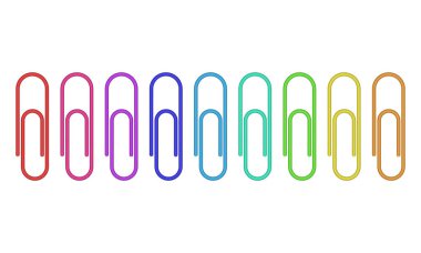 Beyaz üzerine renkli ataçlar