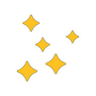 Beyaz arkaplanda vektör parlayan yıldızlar