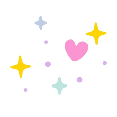 Sevgililer Günü için vektör dekoratif kalp ve yıldız elementi