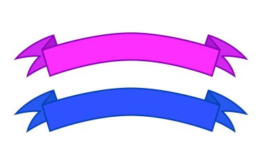 Vektör düz mor ve mavi kurdeleler büyük afiş