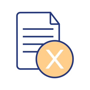 Çapraz çizgi simgesi olan vektör dosyası bilgisayar belge bilgisi verisi bellek dizini vektörünü sil