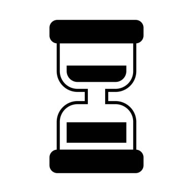 Vektör kum saati simgesi. Kum saati kum beyaz üzerinde geri sayım illüstrasyonu olarak