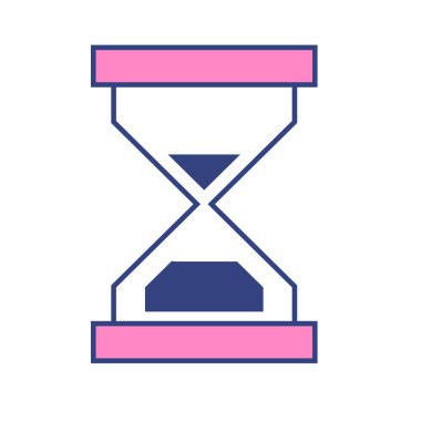 Vektör kum saati simgesi. Geri sayım için kum saati çizimi