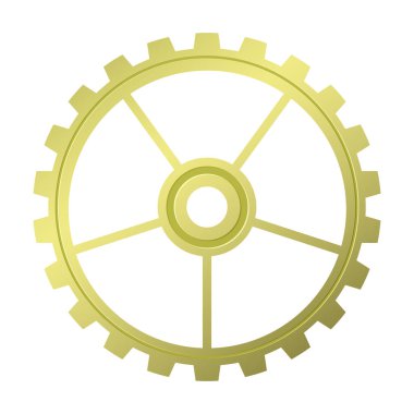 Beyaz arkaplanda vektör dekoratif parlak metal dişliler