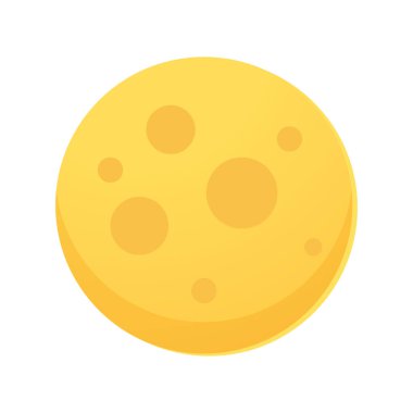 Vektör dolunay ve çizgi film stili ikon astronomi dünya uydu uydusu çizimi