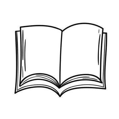 Sembol el çizimi okumak için vektör açık kitap