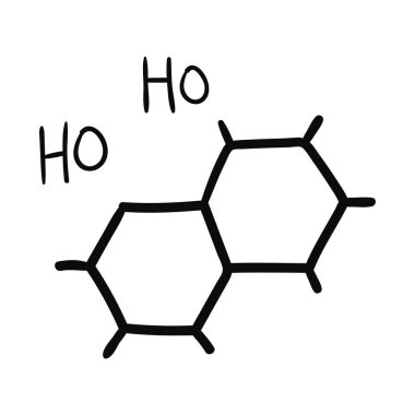 Minoxidil 'in vektör yapısal formülü, aga saç dökülmesi tedavisinde kullanılan bir bileşen.