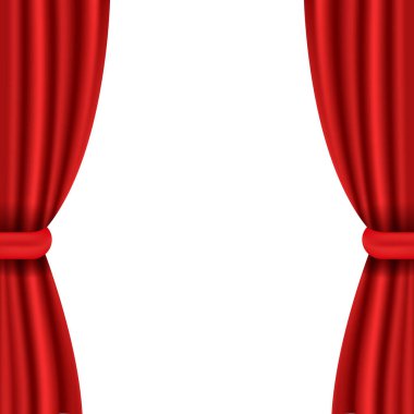 Vektör gerçekçi kırmızı perde arkaplanı