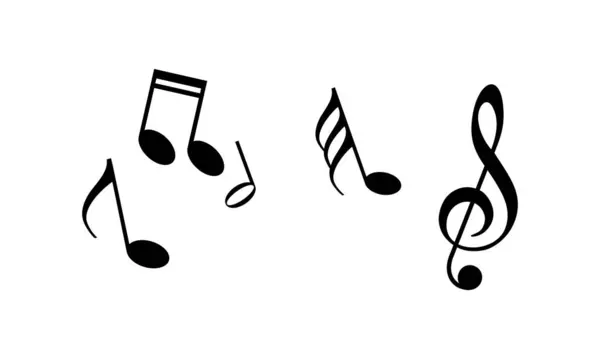 Müzik nota simgelerinin vektör illüstrasyon kümesi