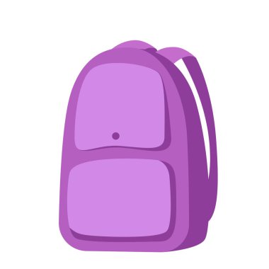 Beyaz üzerinde vektör sırt çantası simgesi düz illüstrasyon