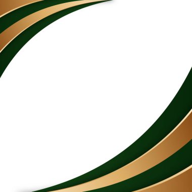 Vektör yeşil ve altın dalgalı şablon