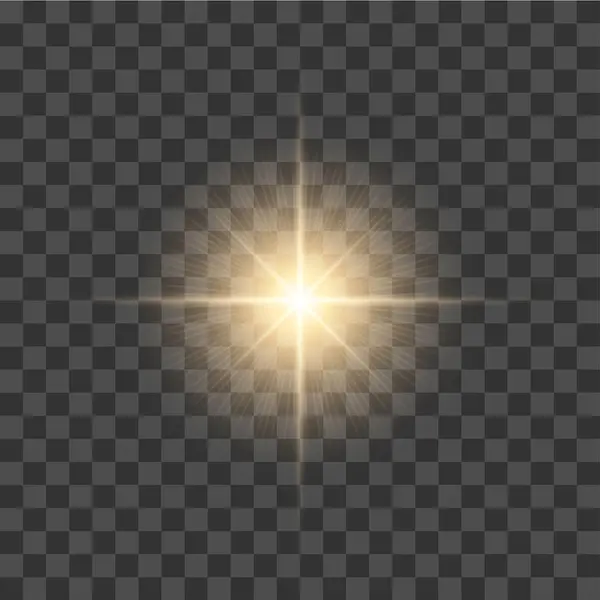 Şeffaf arkaplanda vektör gerçekçi ışık patlaması