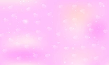 Vector fantezi sevgililer günü geçmişi. Pastel renkte desen. yıldızlı ve kalpli mor gökyüzü