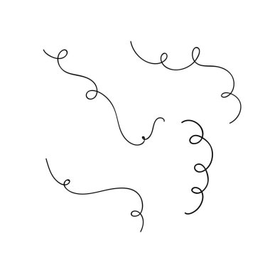 Vektör kıvrımlı çizgileri elle çizilmiş elementler